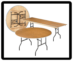 wood table rentals