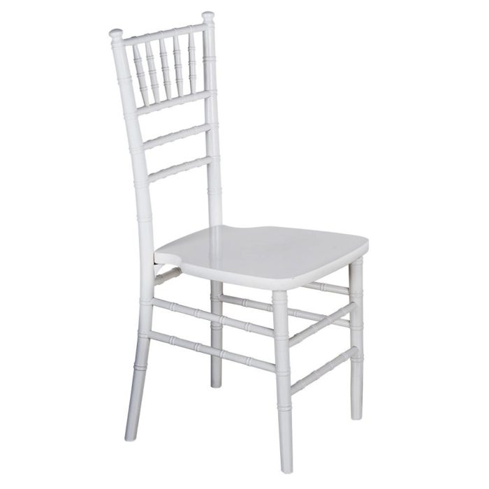 White Chiavari chair rentals are perfect for Wedding reception seating 