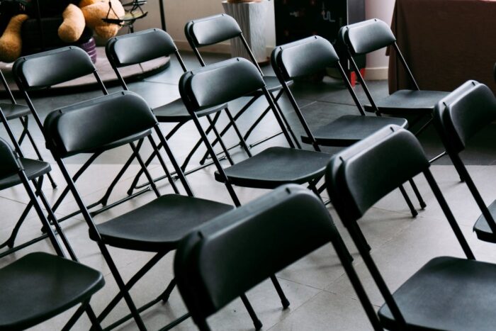 black metal folding chair rentals