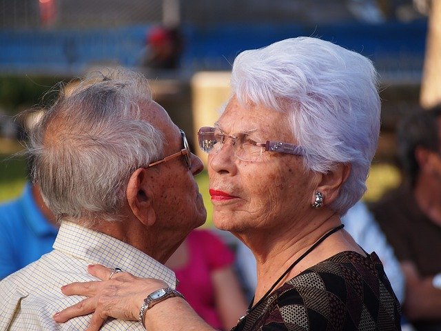 Senior citizens dancing a slow song courtesy of party planners in Miami